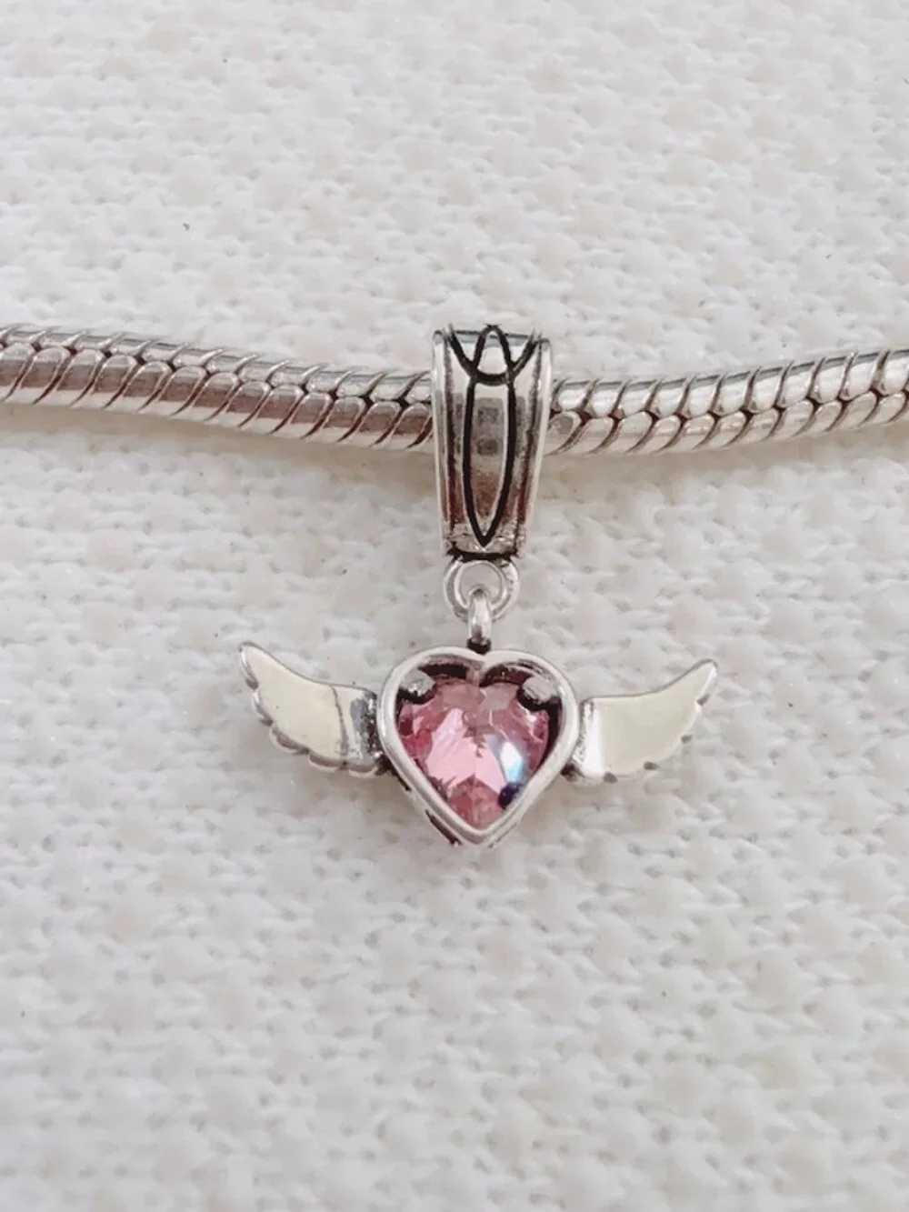 Wings Heart Love Dangle Charm Silver Charm For Pandora Bracelet Necklace